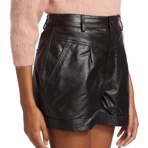 Ba&sh Black Leandro Leather Shorts